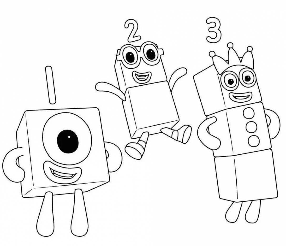 Adorable number block coloring page