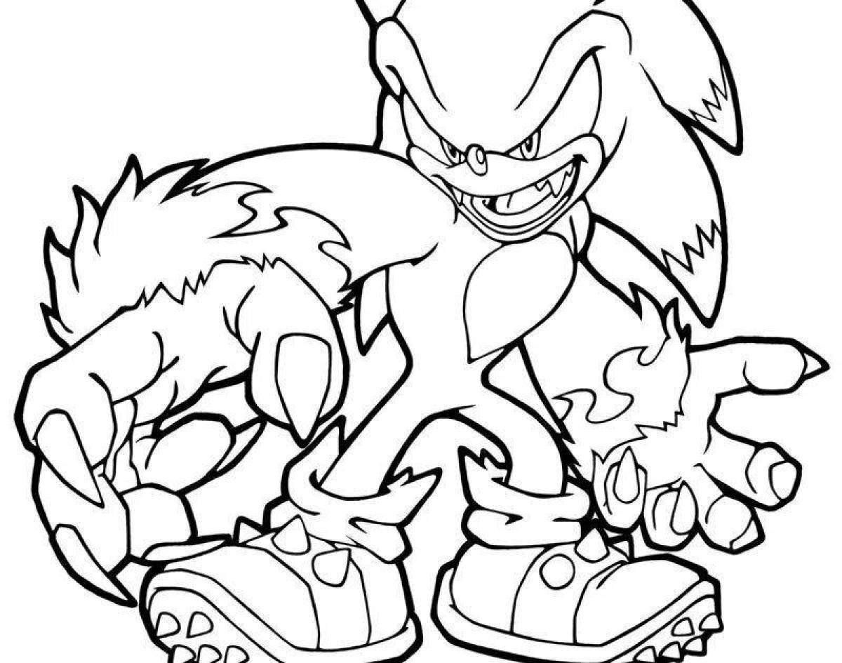 Sonic werewolf coloring page