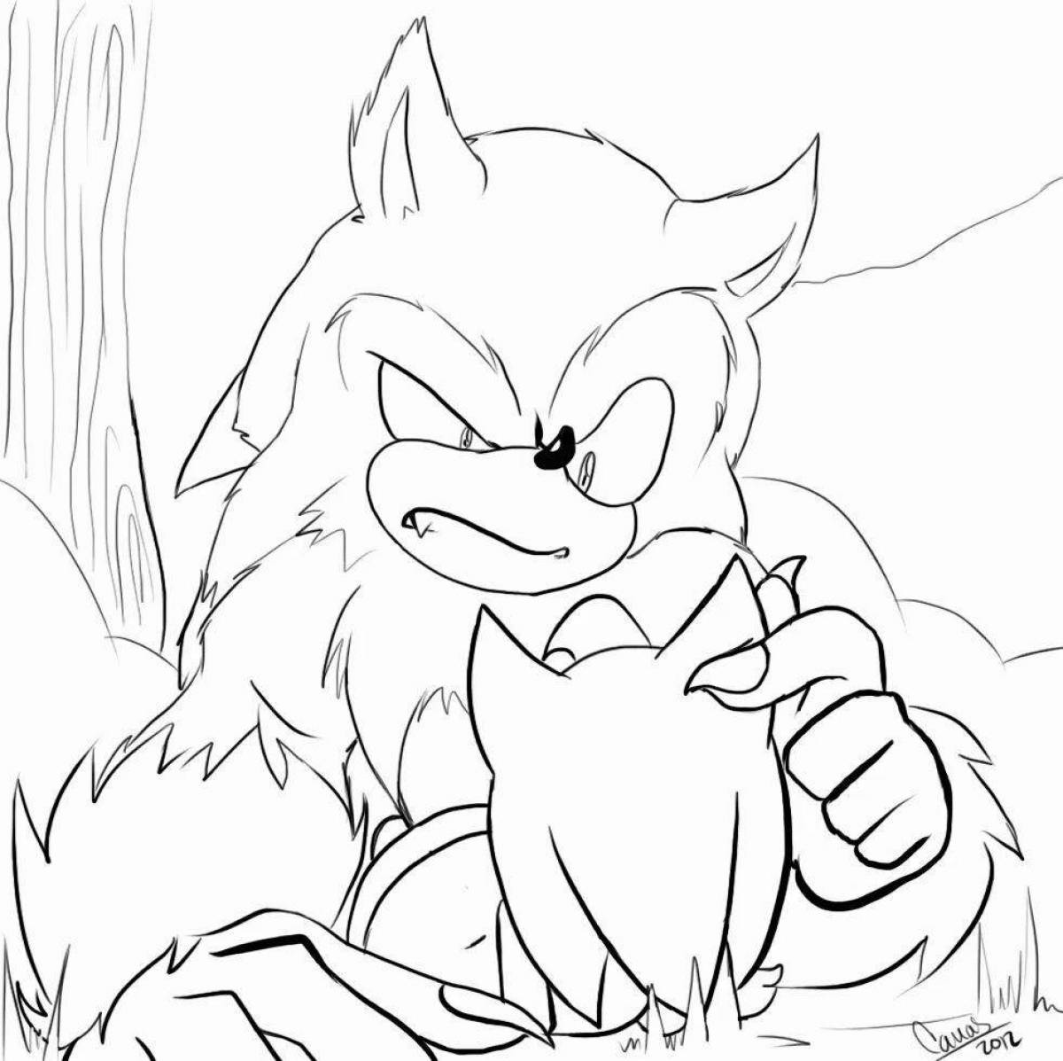 Charming sonic werewolf coloring book