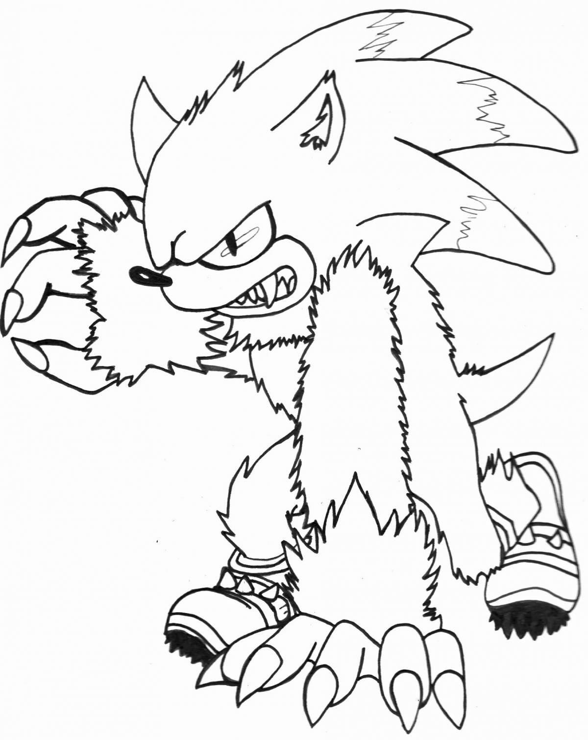 Sonic werewolf playful coloring