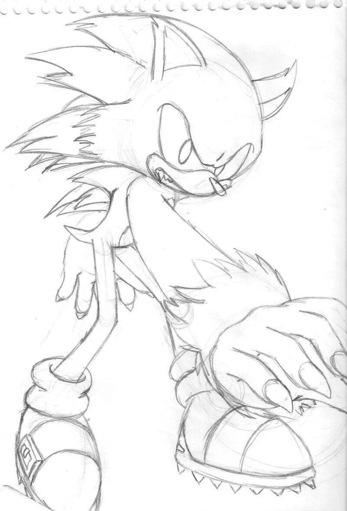 Sonic werewolf funny coloring book