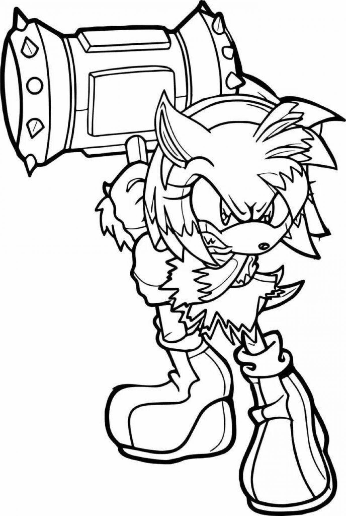 Sonic werewolf bold coloring