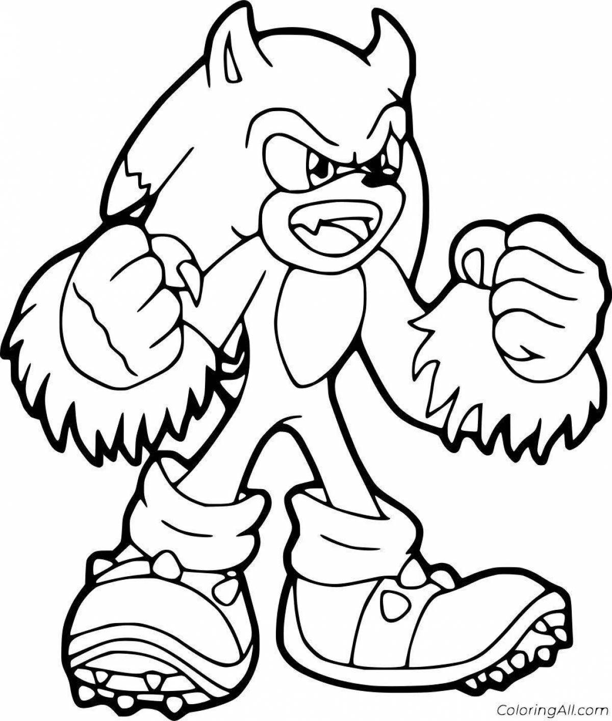 Dramatic coloring sonic werewolf