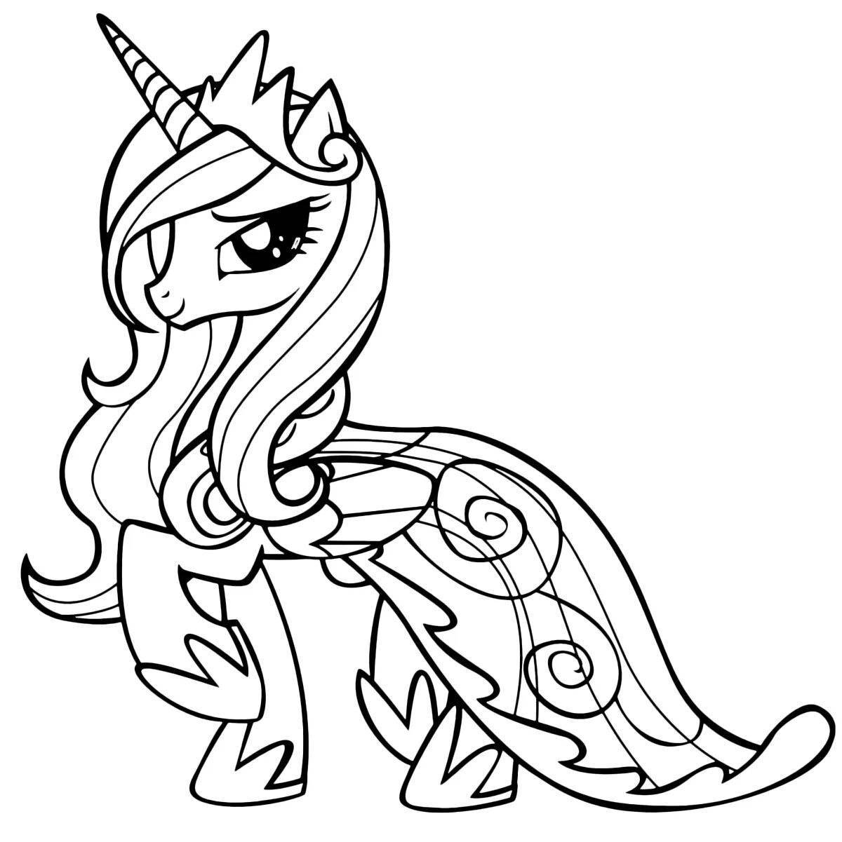Colorful cadence pony coloring page