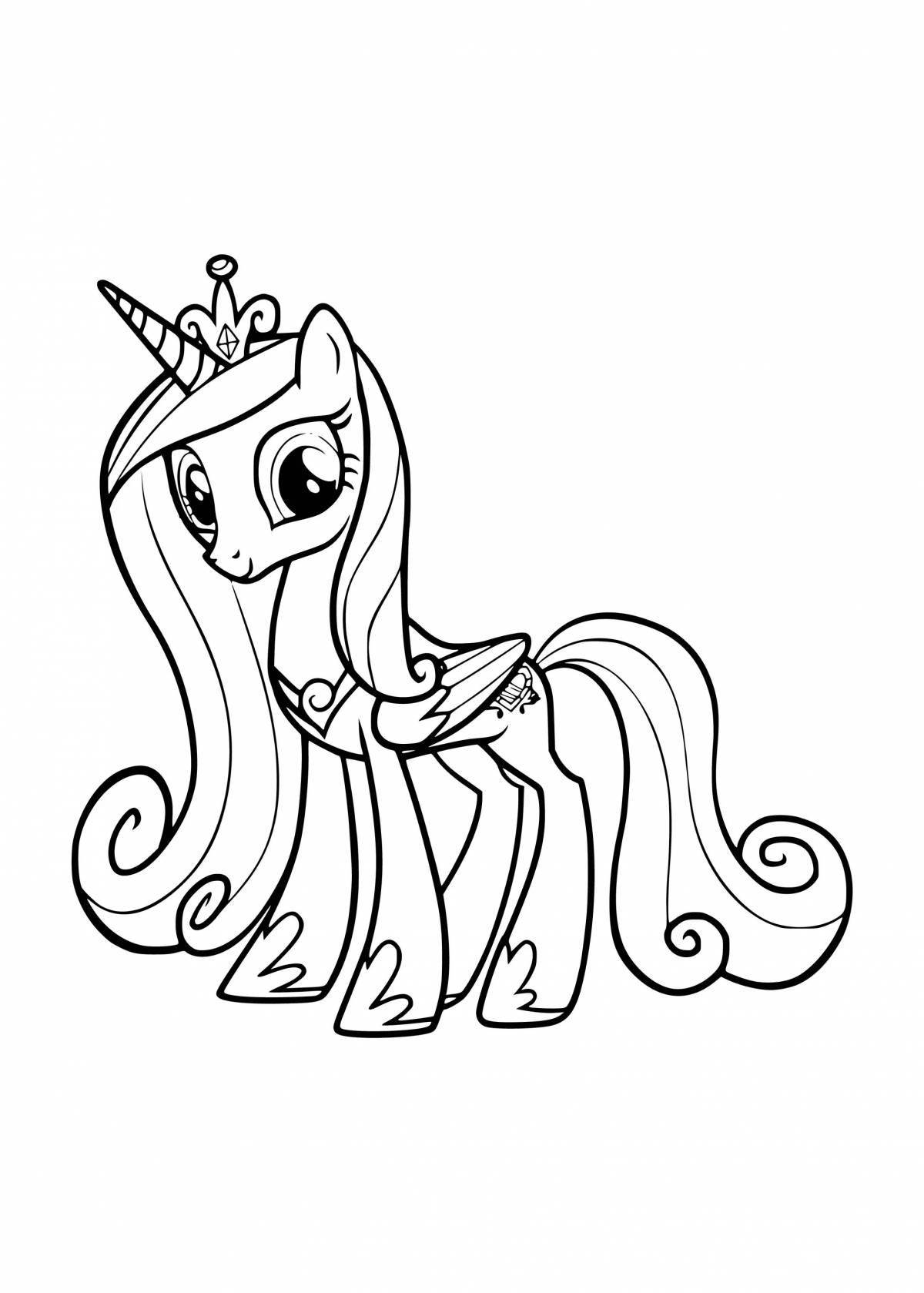 Playful pony cadence coloring page