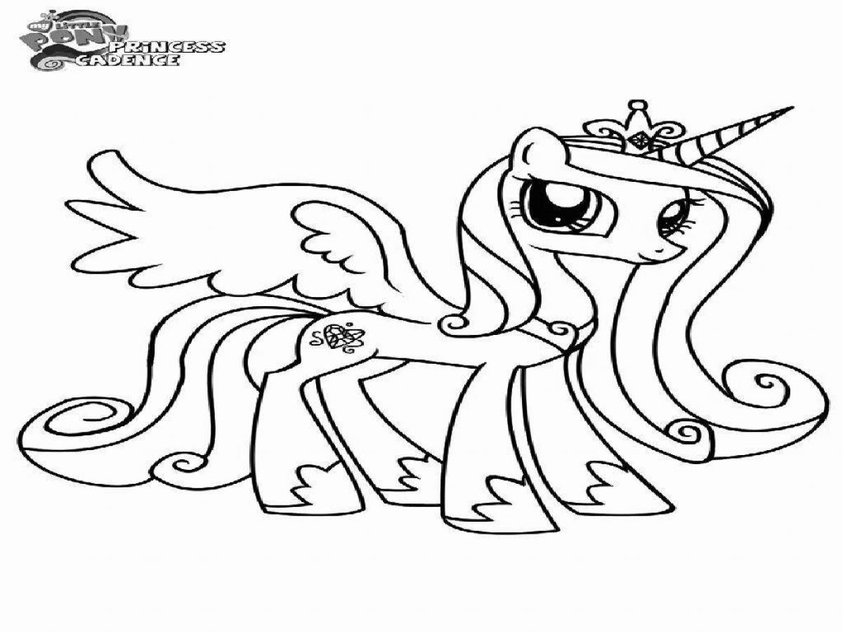 Coloring page gorgeous cadence pony