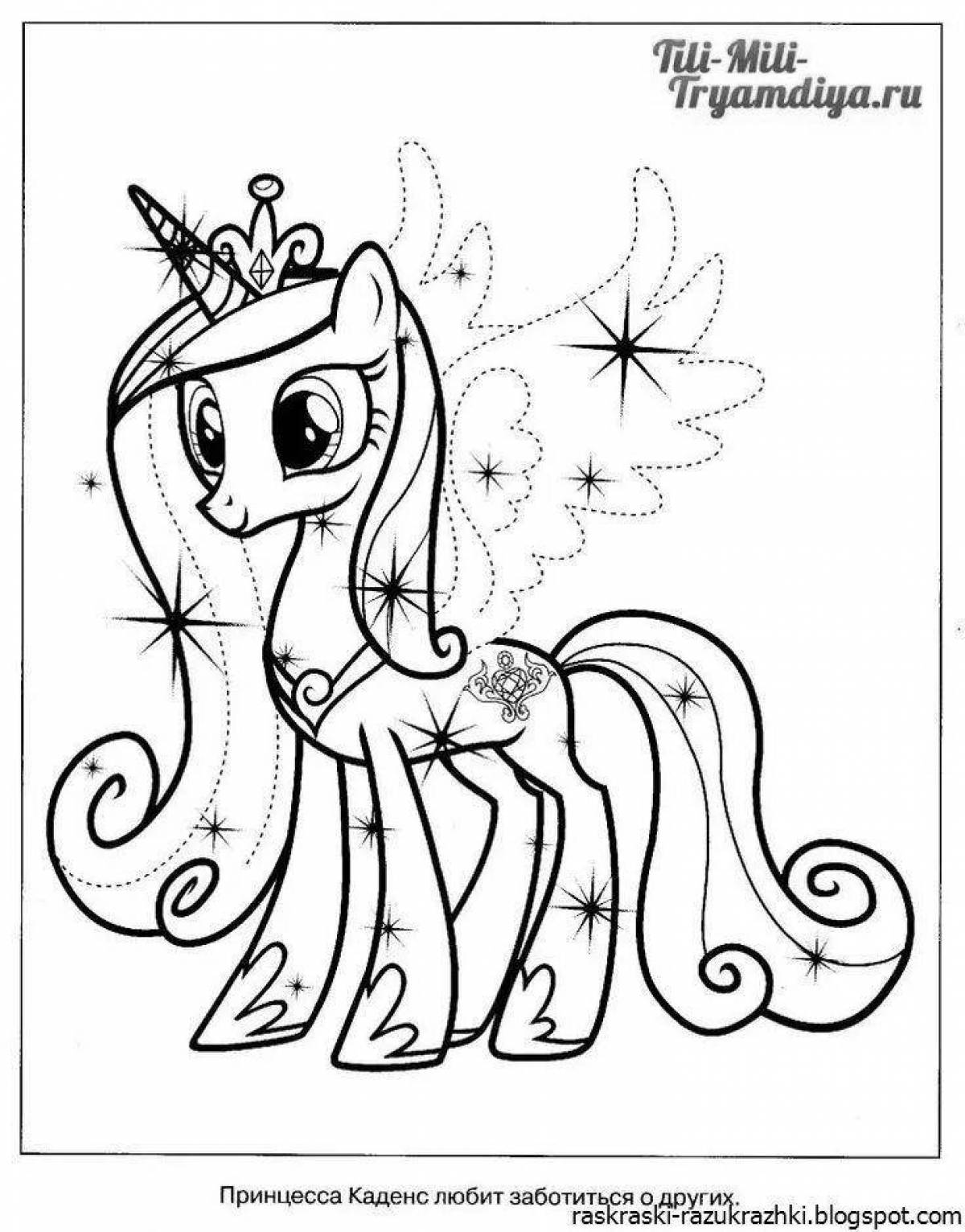 Animated pony cadence coloring page