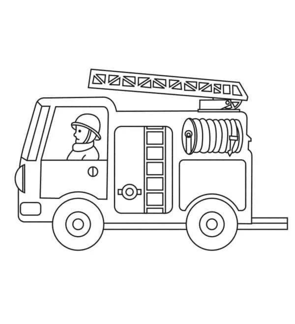 Fantastic fire truck coloring page