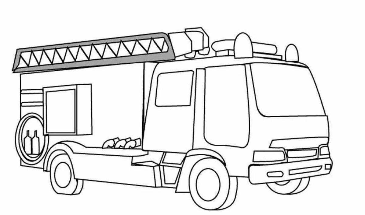 Amazing Fire Truck Coloring Page