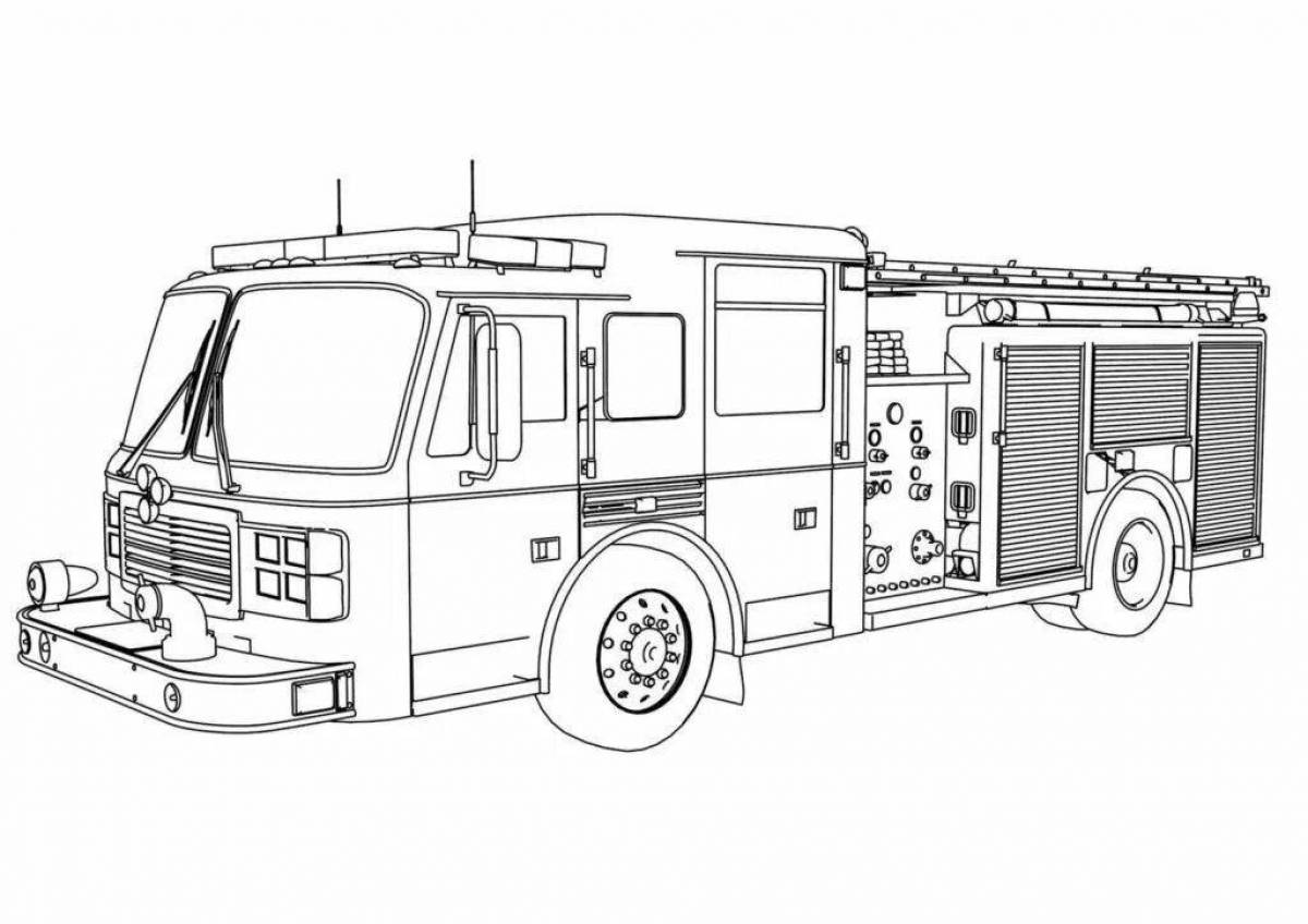Coloring for a spectacular fire truck