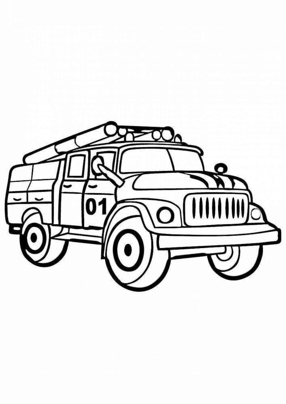 Gorgeous fire truck coloring page