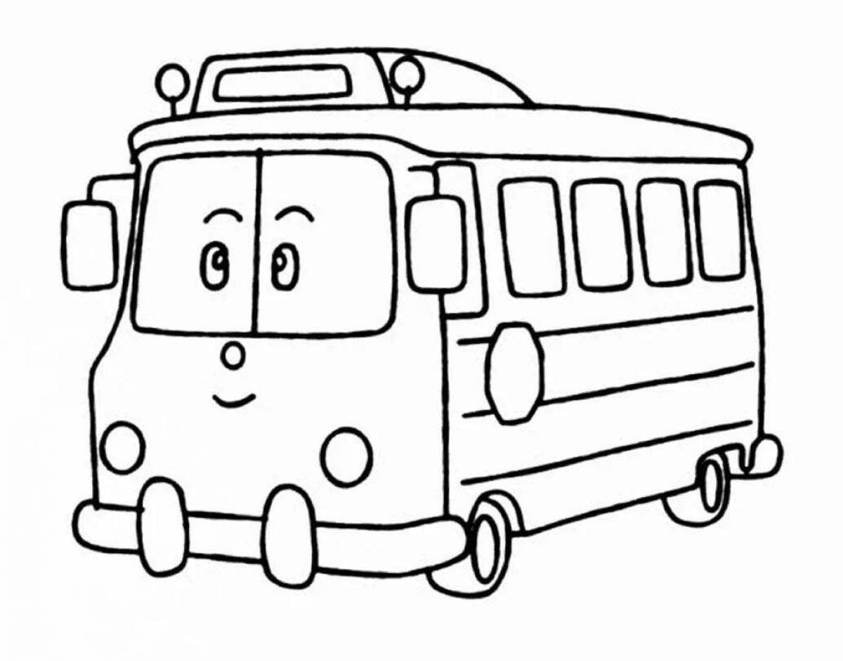 Раскраска веселый школьный автобус