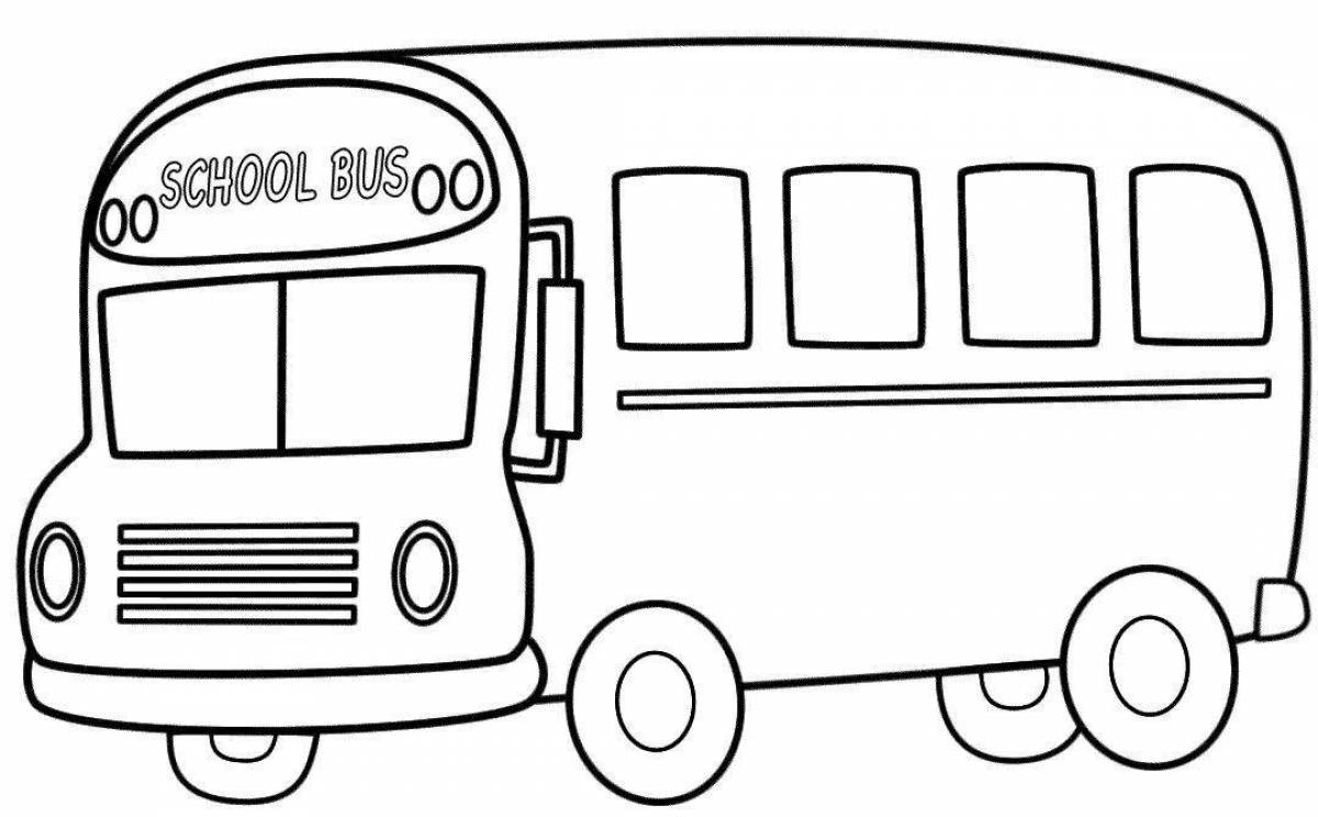Colorful school bus coloring page