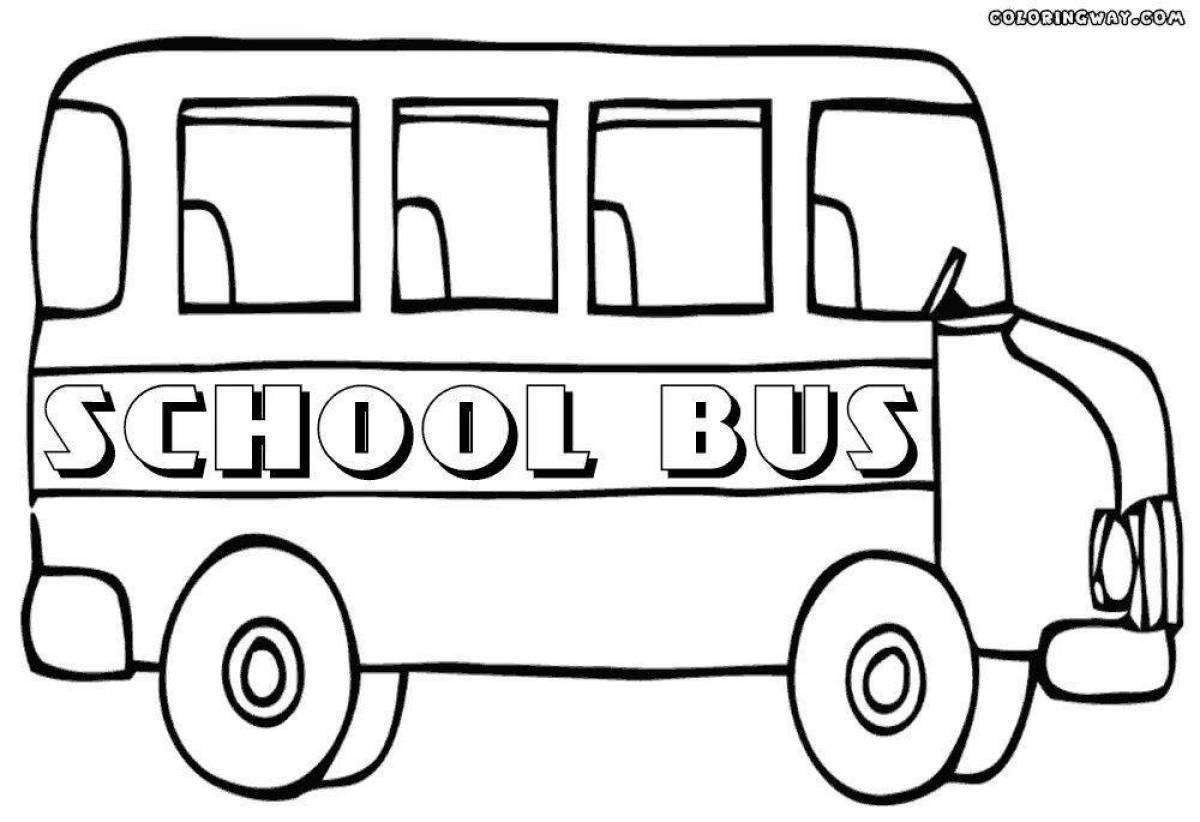 Раскраски школьный автобус «безумный цвет»