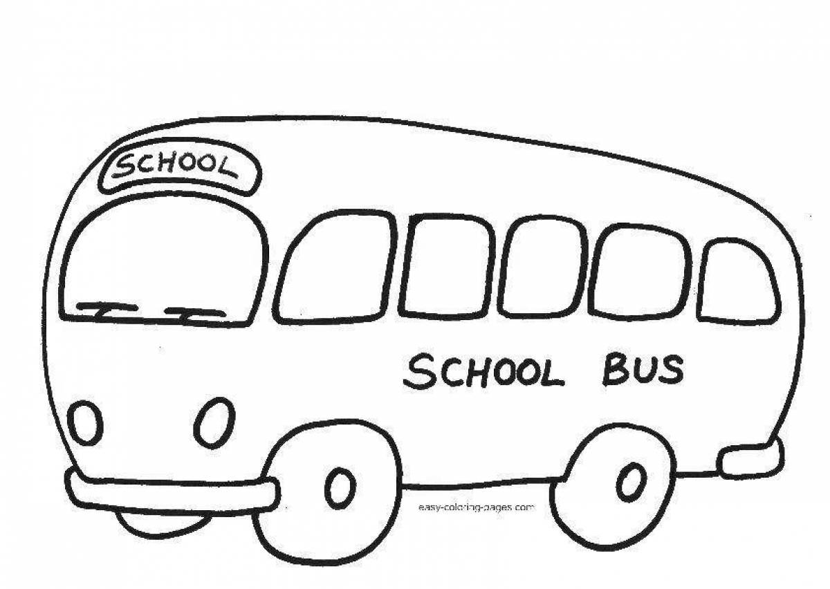 Раскраска школьный автобус с яркими красками