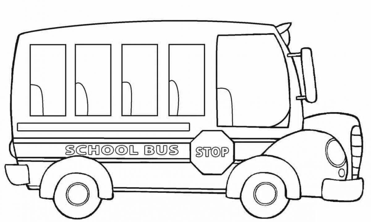 Цветной светящийся школьный автобус раскраска