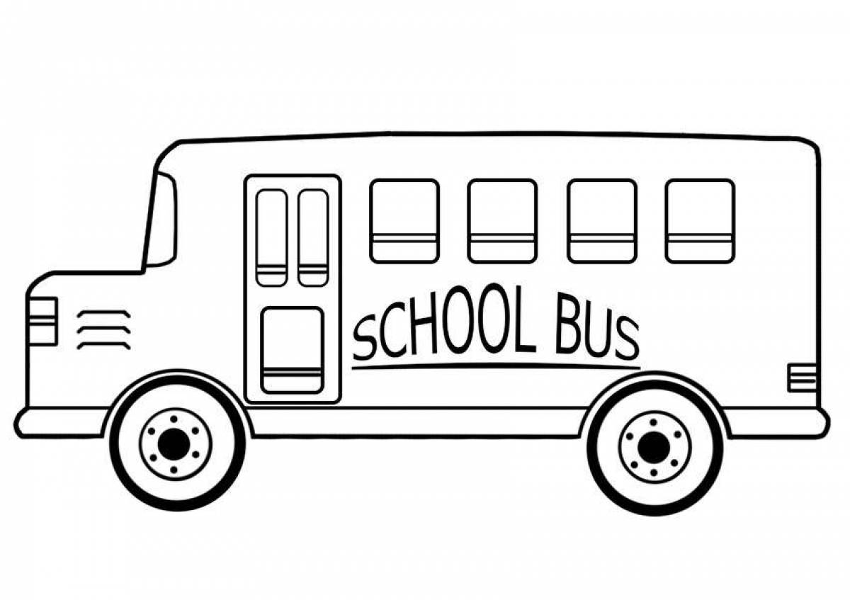 Раскраска школьного автобуса с мерцающим цветом