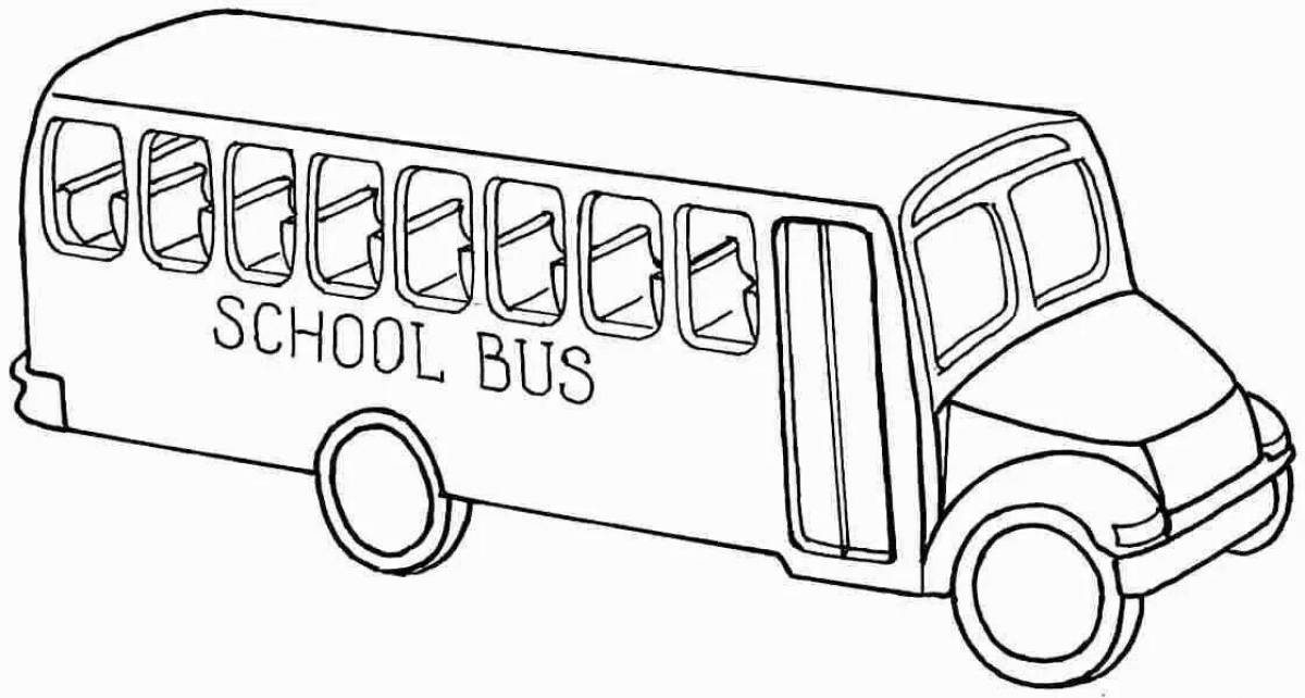 Glowing school bus coloring page