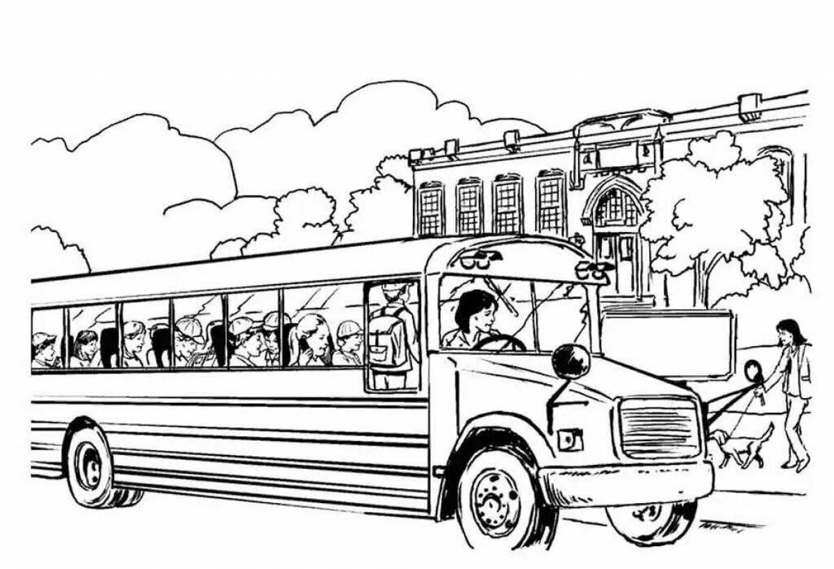 Awesome school bus coloring book