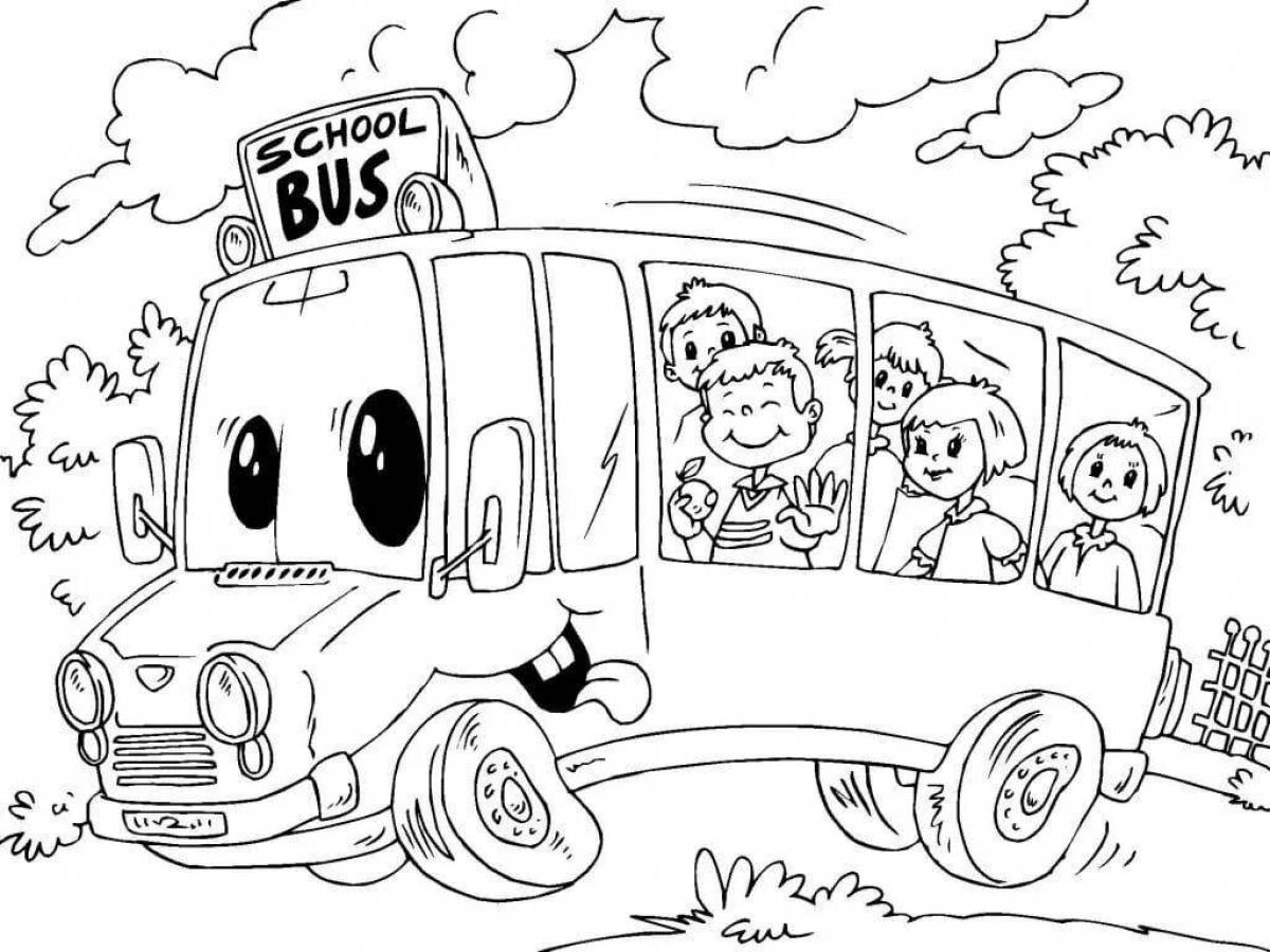 Раскраска великолепный школьный автобус