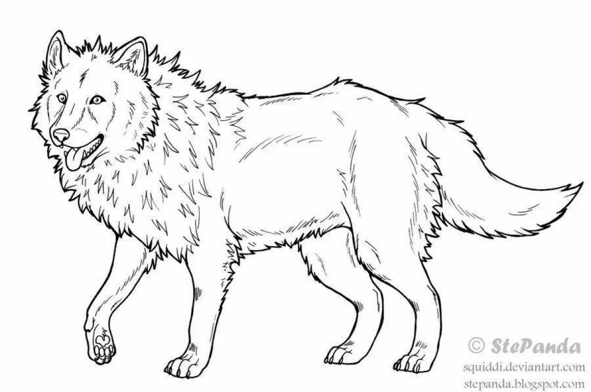 Coloring book formidable polar wolf