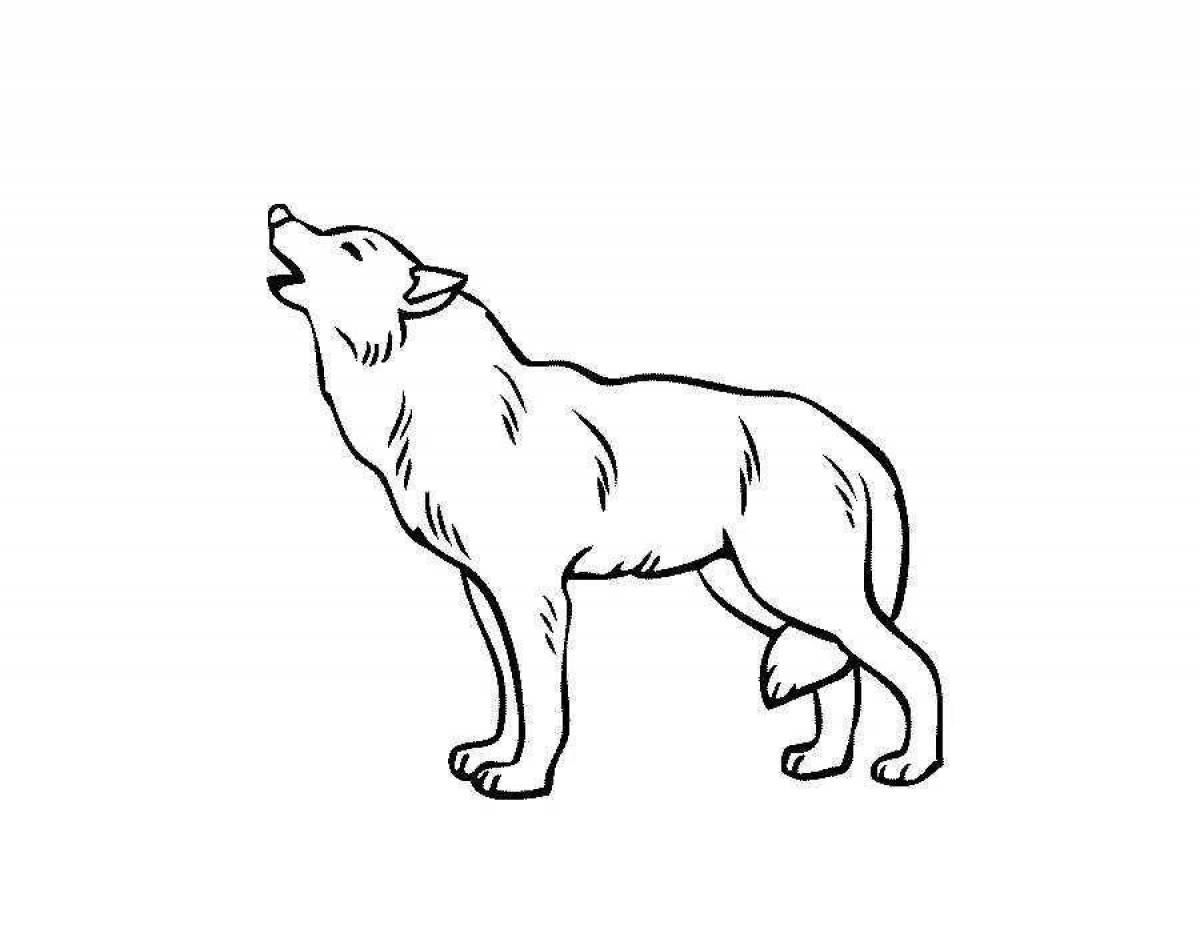 Elegant polar wolf coloring page