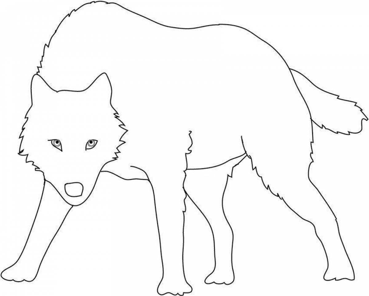 Large polar wolf coloring page