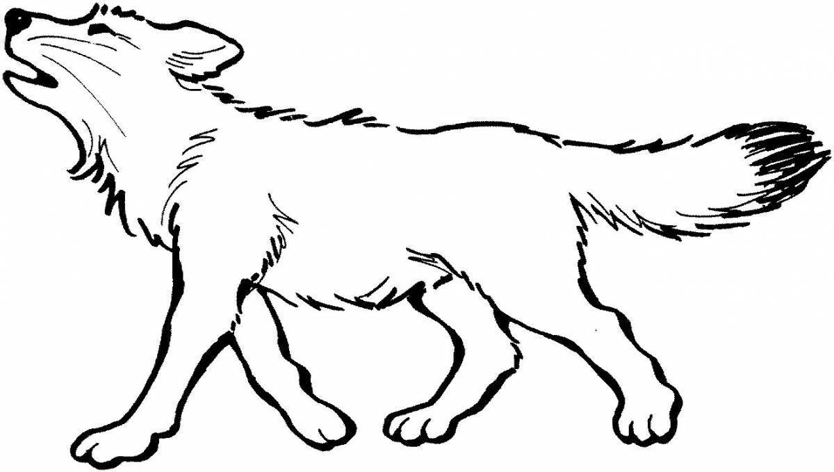 Adorable polar wolf coloring page