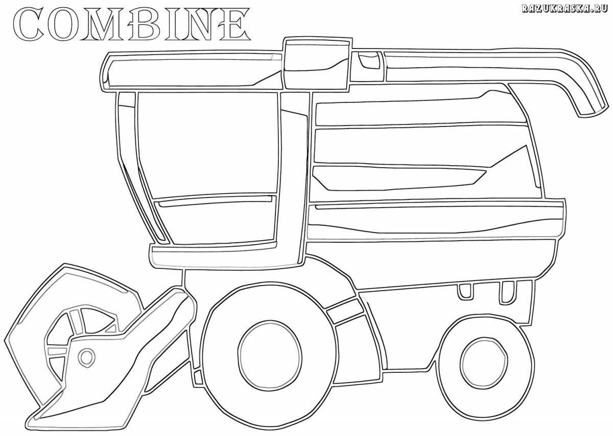 Playful baby harvester coloring page