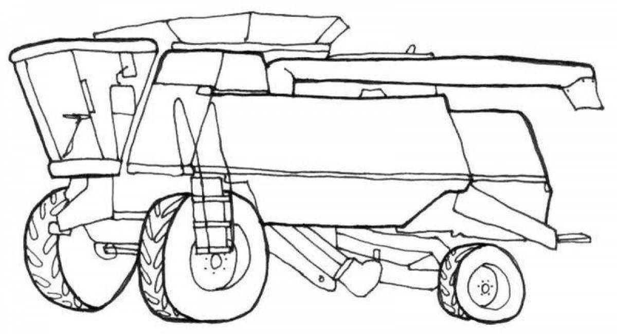 Live combine coloring page for kids