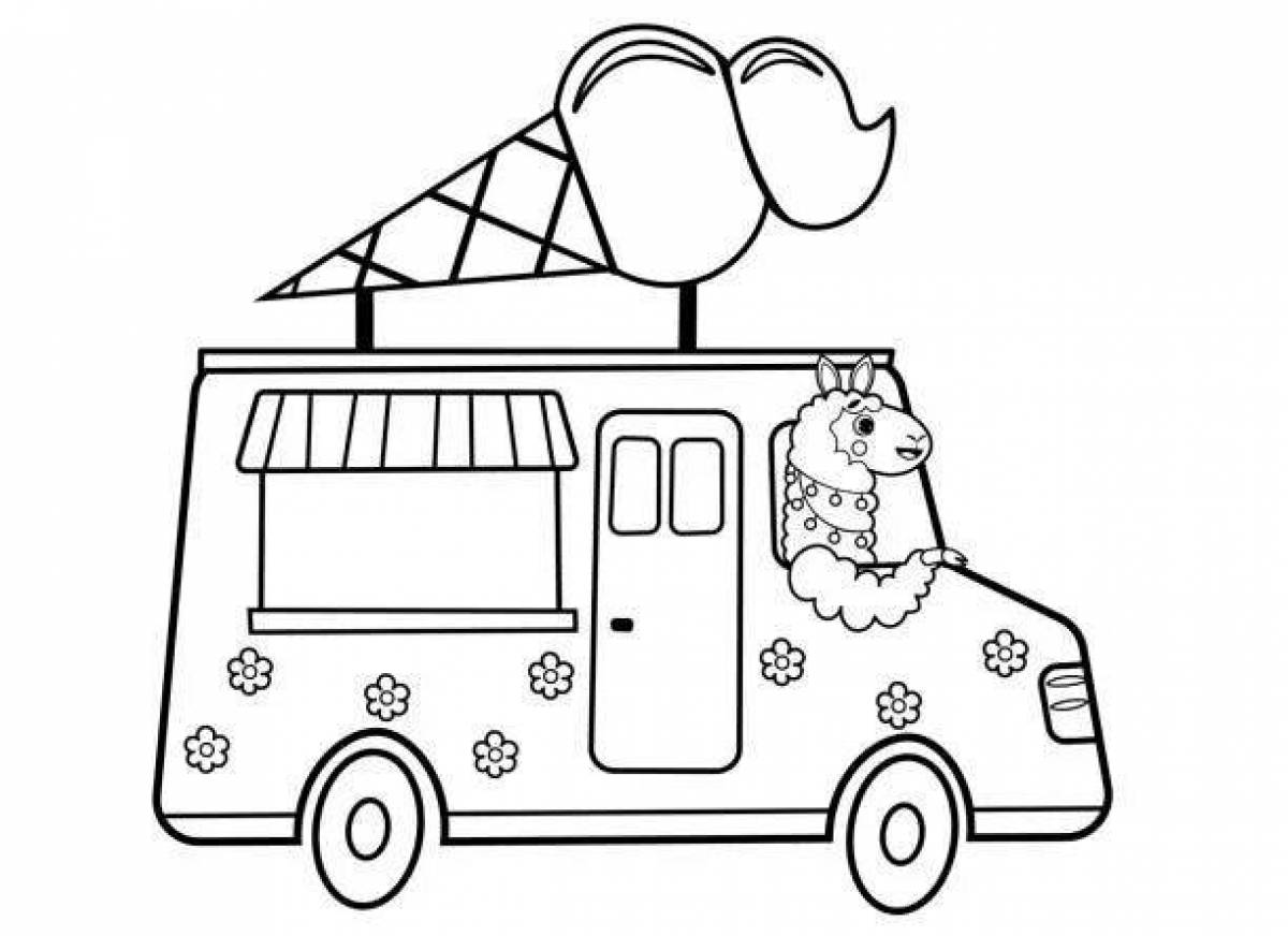 «Фургон» бесплатная раскраска для детей - мальчиков и девочек