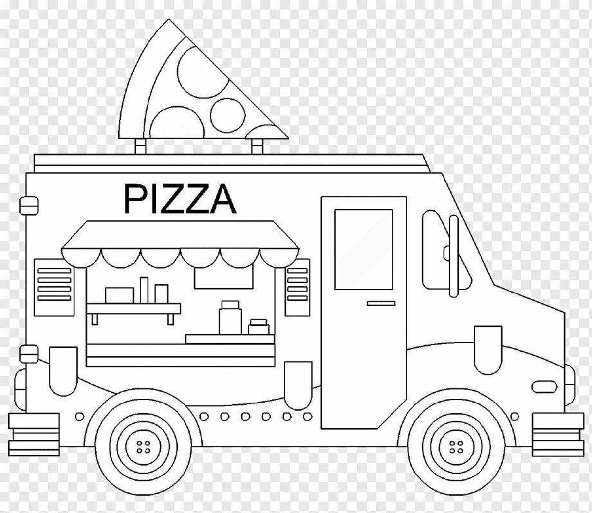 Sweet ice cream truck coloring page