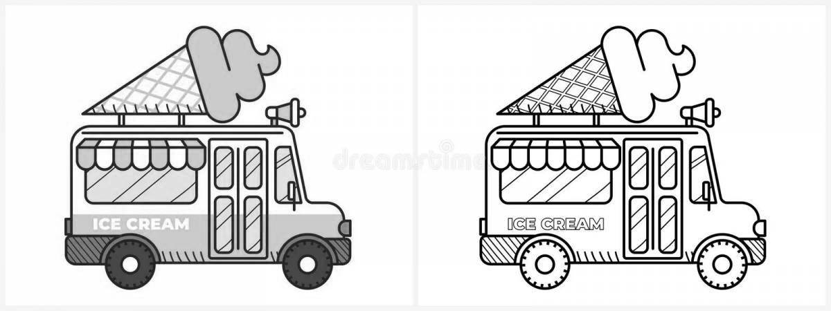 Color-frenzy ice cream truck coloring book
