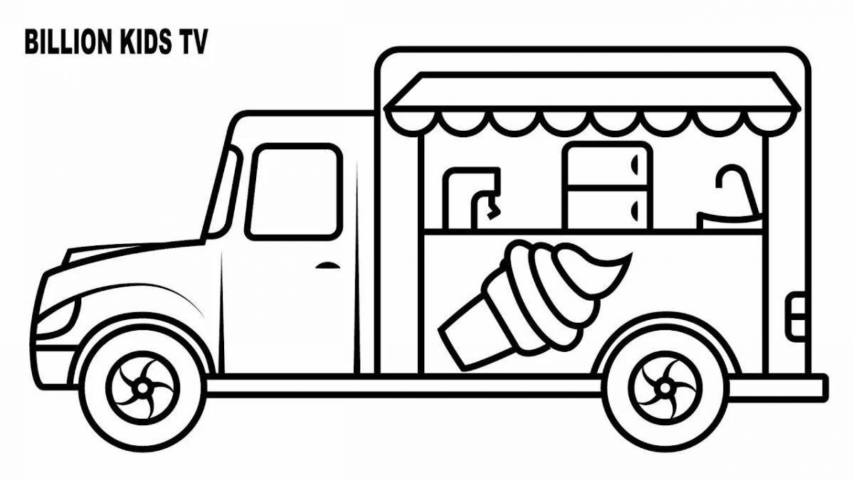 Color-carnival ice cream truck coloring page