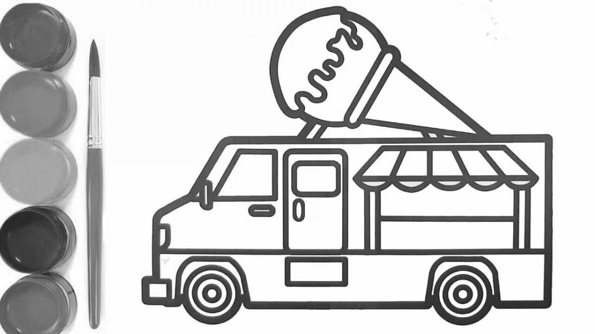 Color-fever ice cream truck coloring page