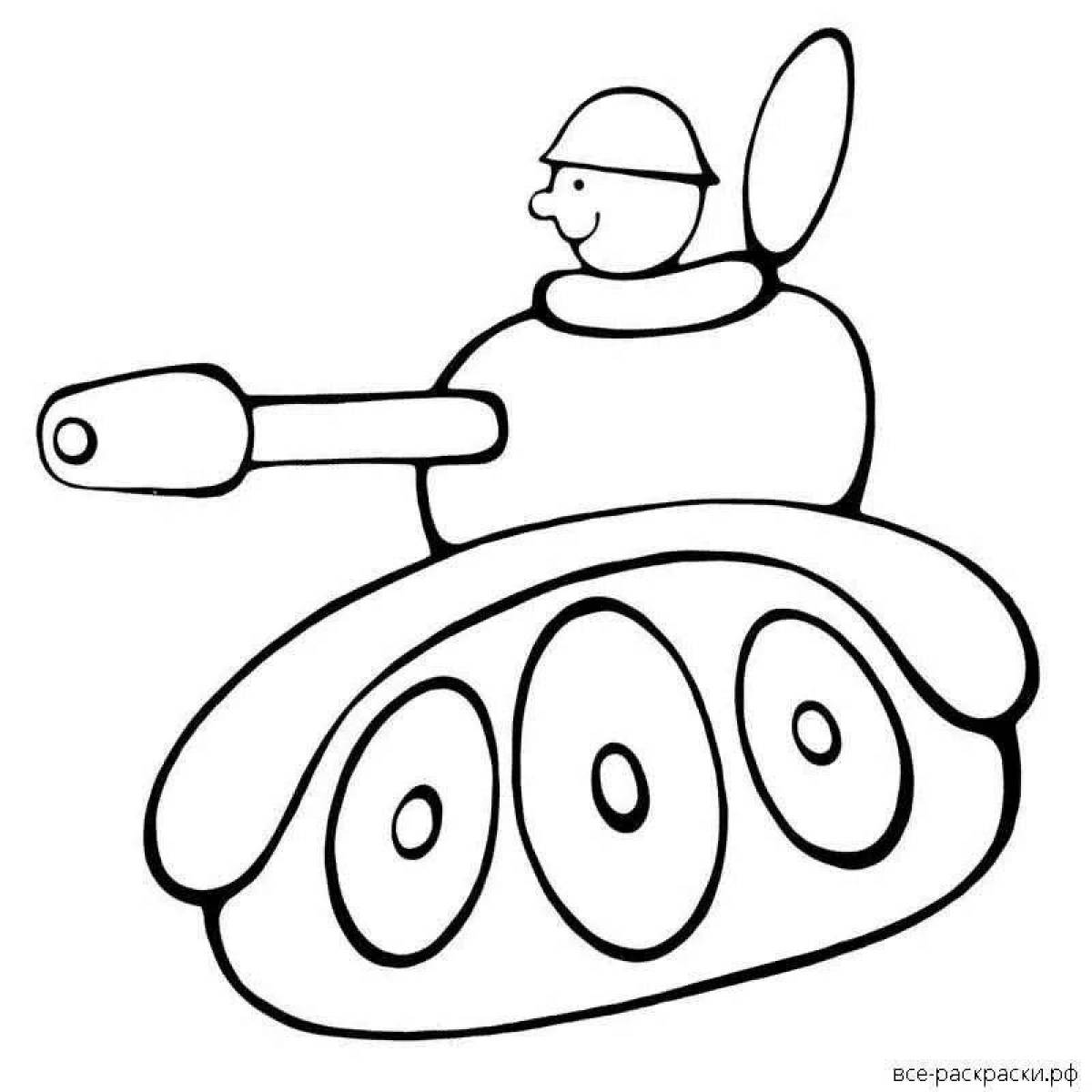 Vibrant tanker coloring page for kids