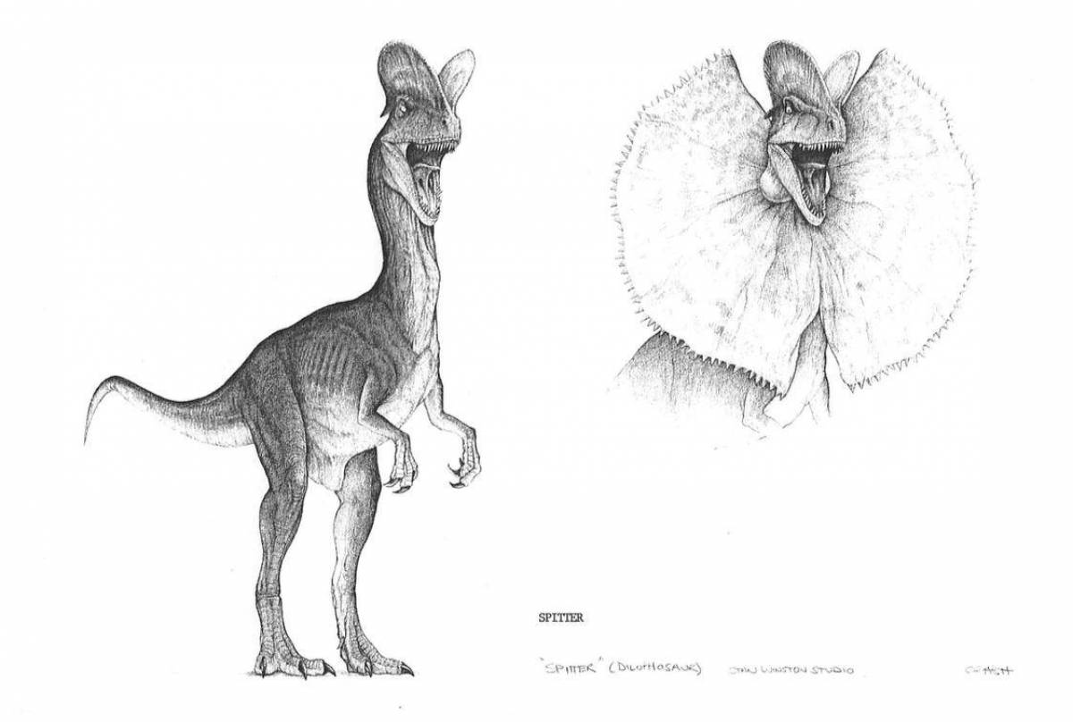 Как нарисовать дилофозавра видео