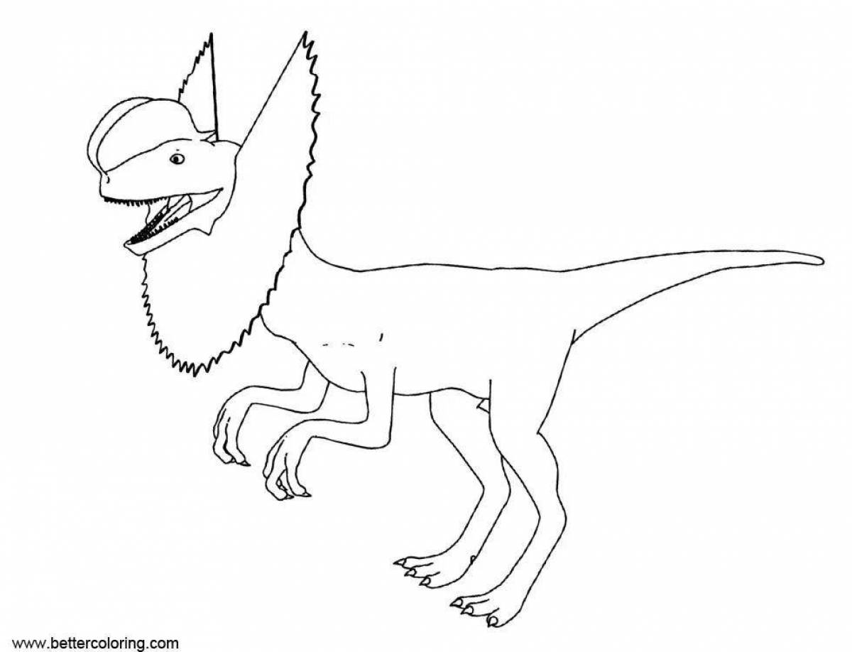 Раскраска динозавр Дилофозавр