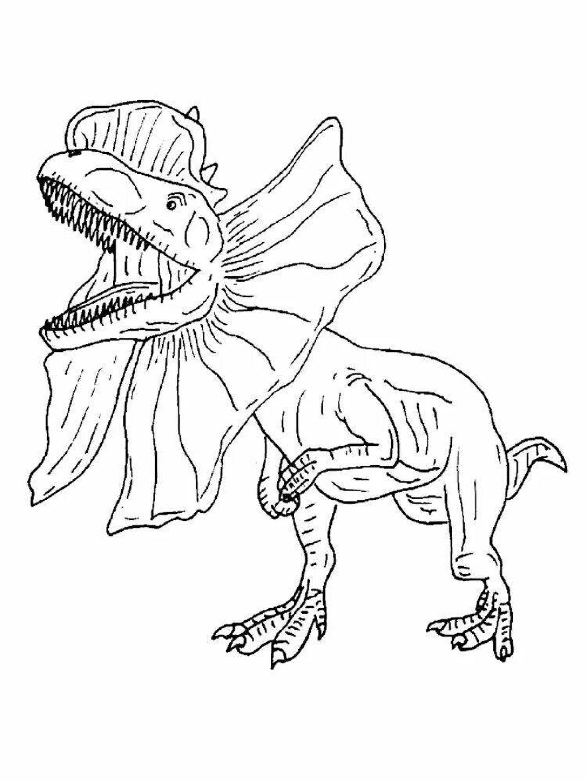 Дилофозавр раскраска для детей