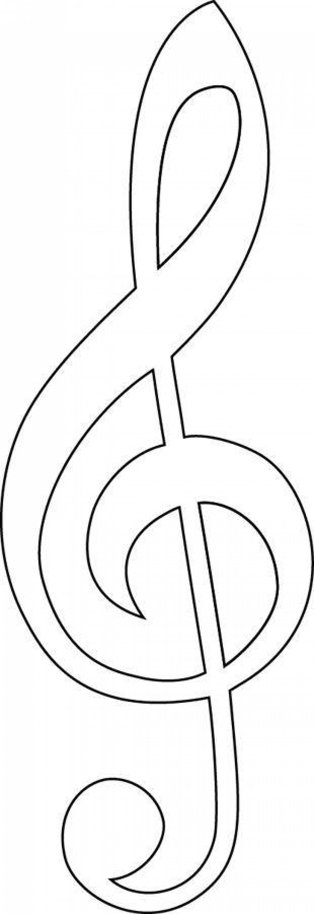 Трафарет скрипичного ключа для вырезания из бумаги