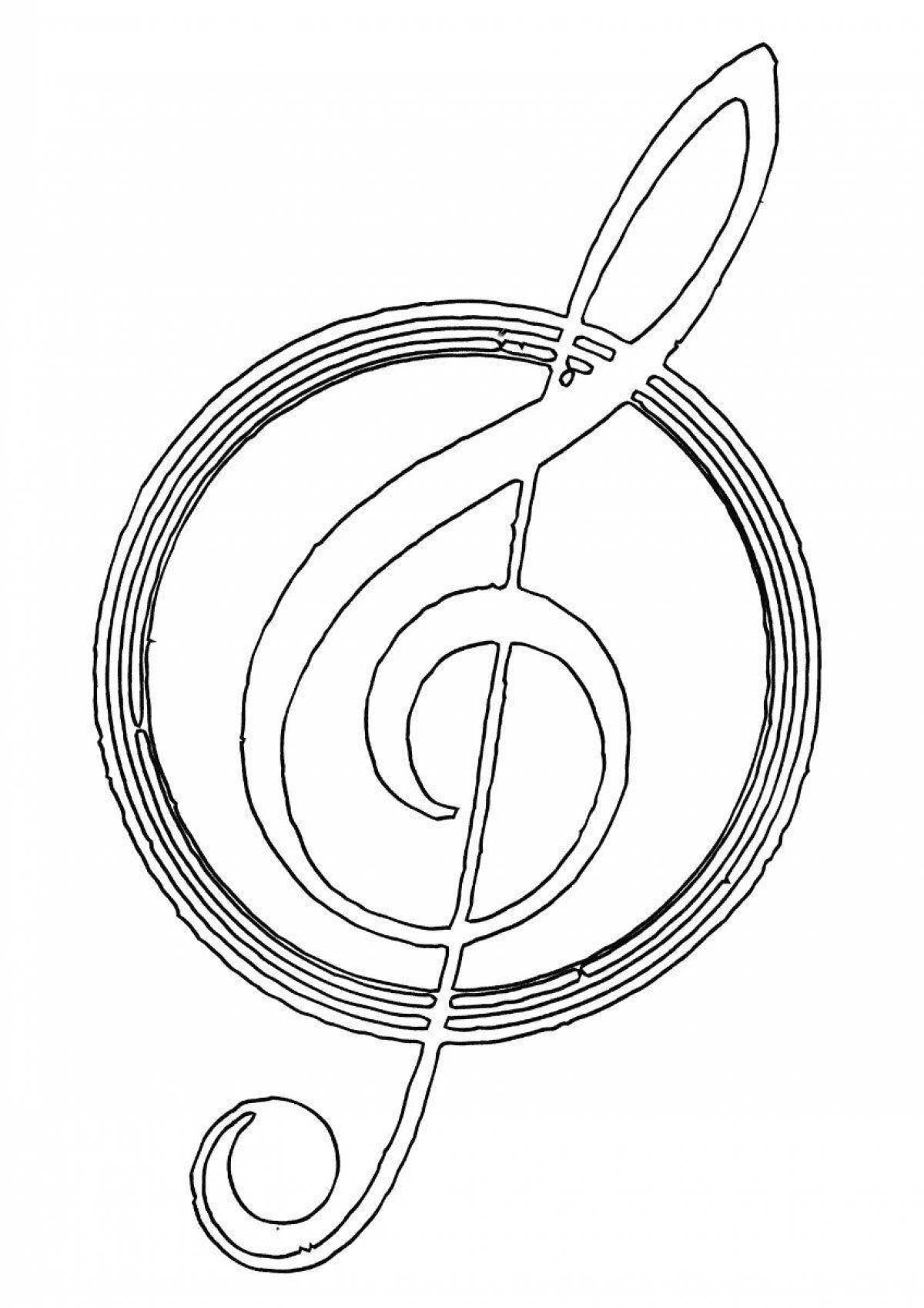 Скрипичный ключ контурный рисунок