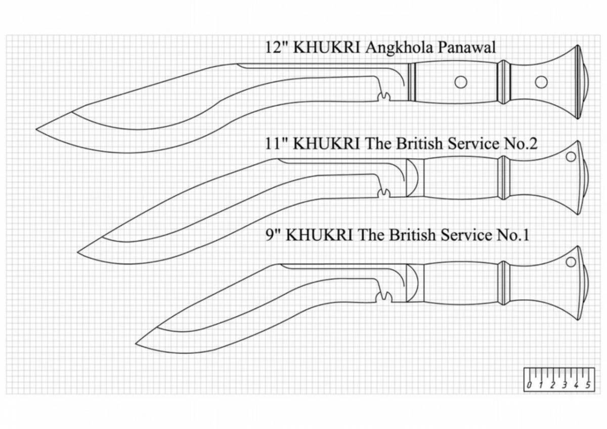 Чертежи ножа кукри