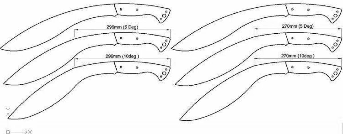 Чертежи ножа кукри