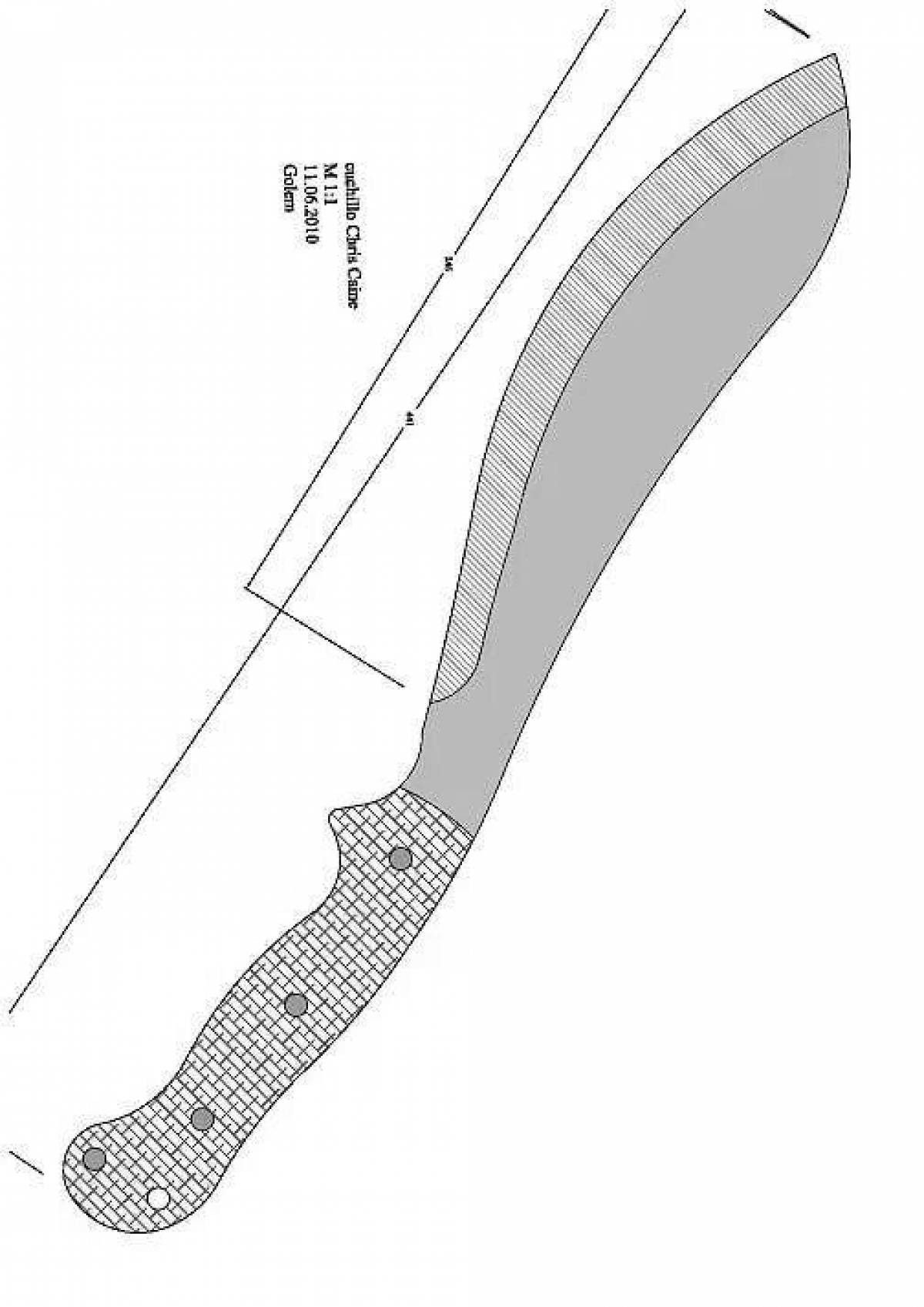 Нож мачете кукри чертеж