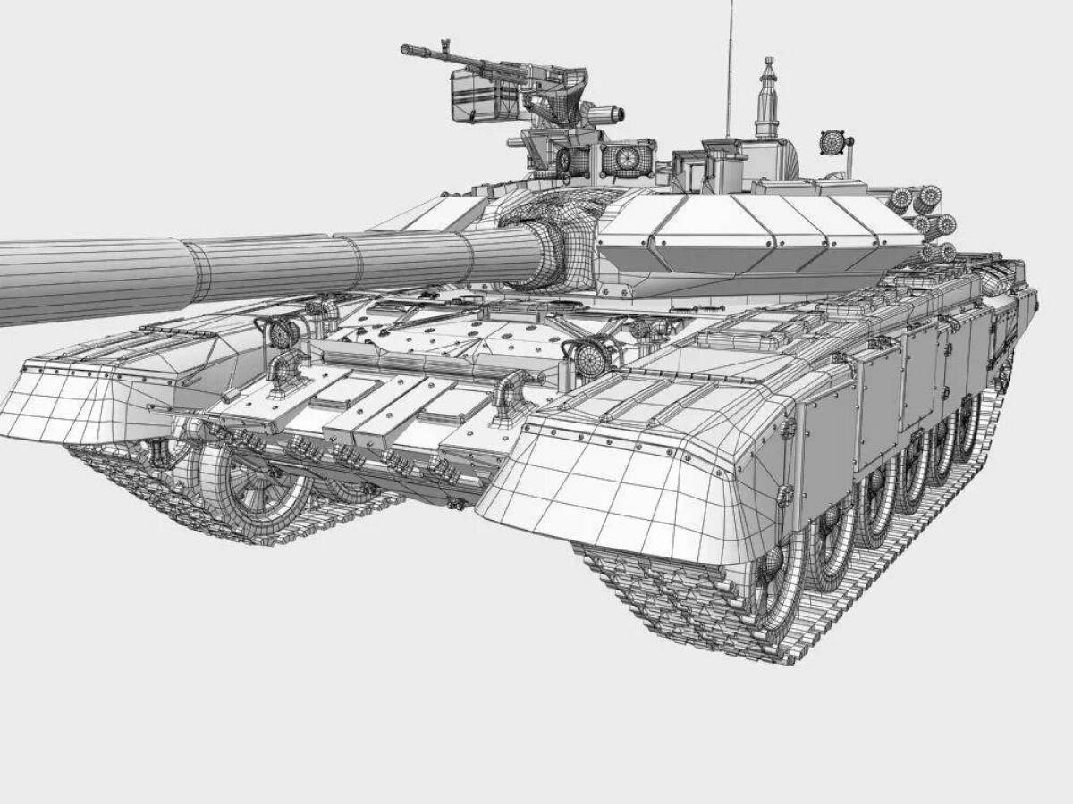 Танк т 90 рисунок карандашом