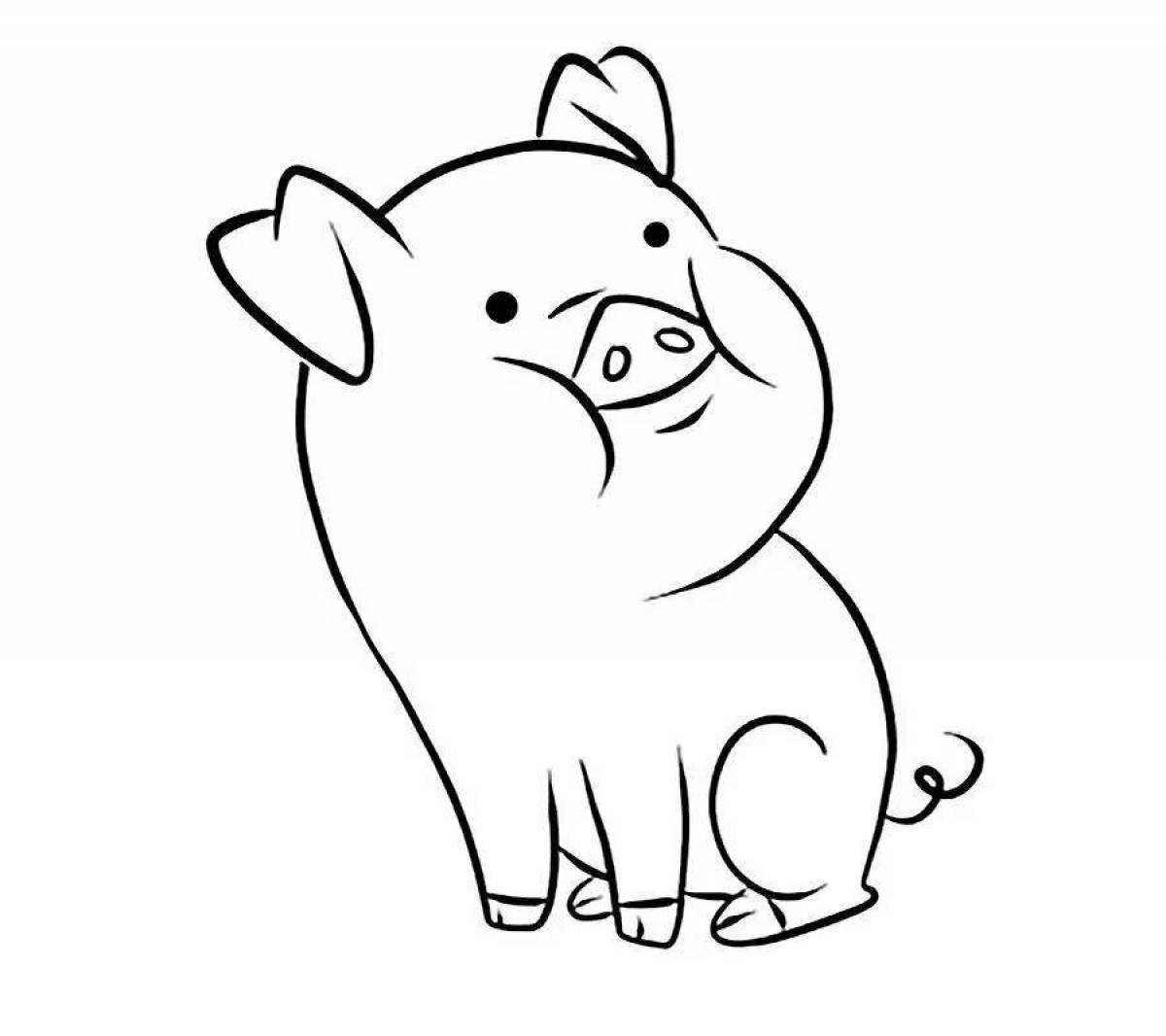 Раскраска Пухля свинья Гравити Фолз
