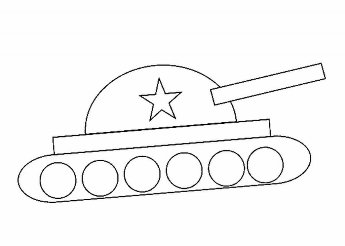 Фото Радостная раскраска танков для детей.