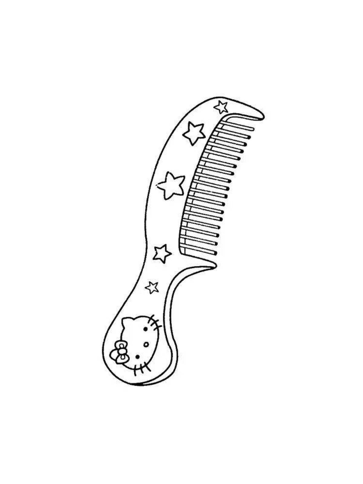 Картинка раскраска расческа для детей