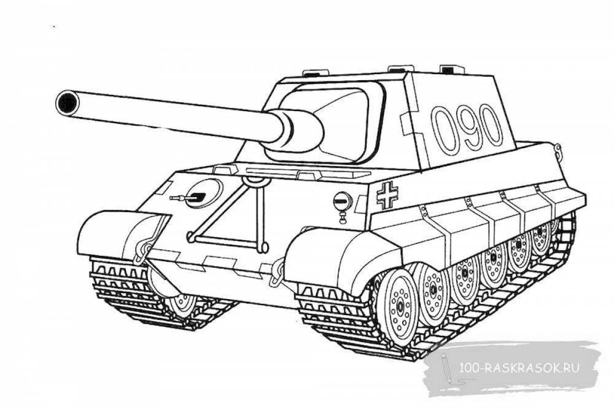 Amazing tanker coloring page for kids