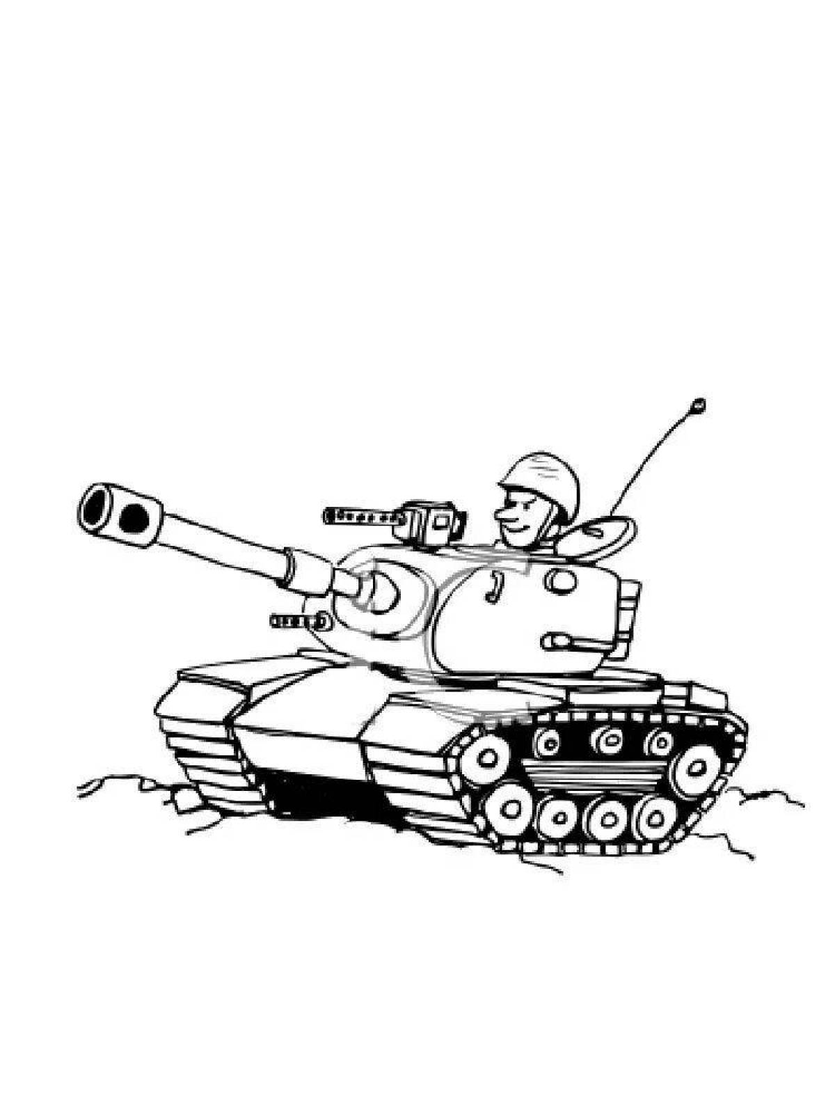 Рисование танк с танкистом
